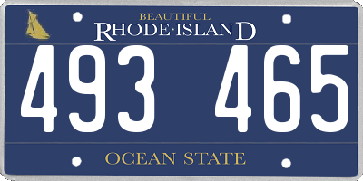 RI license plate 493465