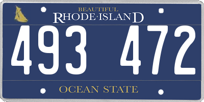 RI license plate 493472
