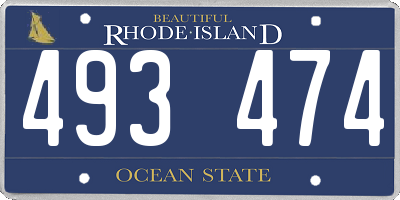 RI license plate 493474