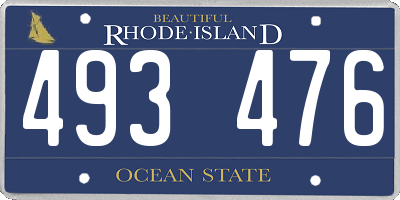 RI license plate 493476
