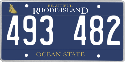 RI license plate 493482