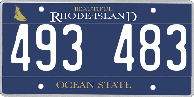RI license plate 493483