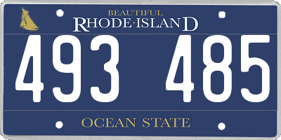 RI license plate 493485