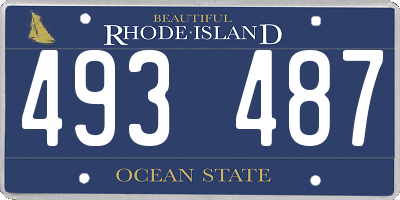 RI license plate 493487