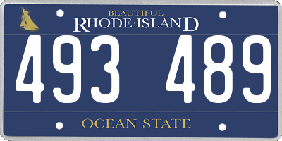 RI license plate 493489
