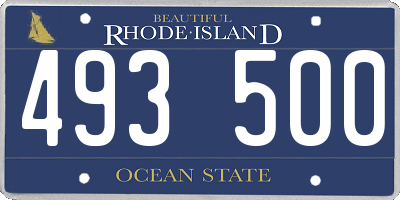 RI license plate 493500