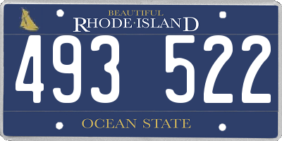 RI license plate 493522