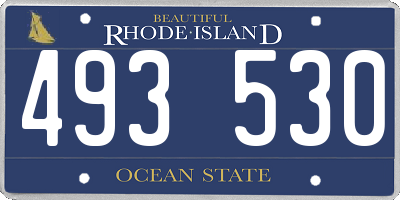 RI license plate 493530