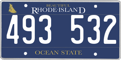 RI license plate 493532
