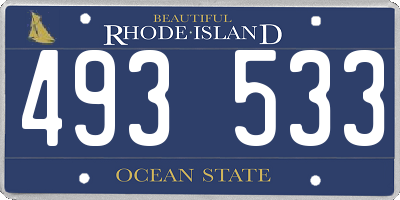 RI license plate 493533