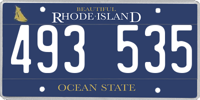RI license plate 493535