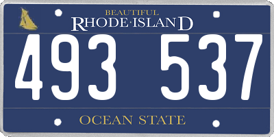 RI license plate 493537