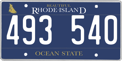 RI license plate 493540