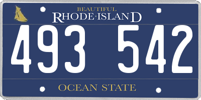 RI license plate 493542