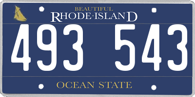 RI license plate 493543