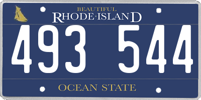 RI license plate 493544