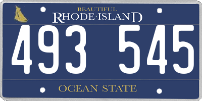RI license plate 493545
