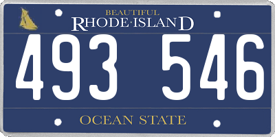 RI license plate 493546