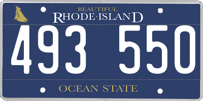 RI license plate 493550