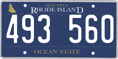 RI license plate 493560