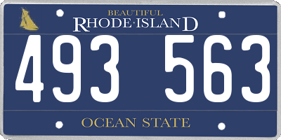 RI license plate 493563