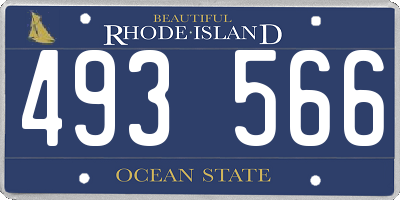 RI license plate 493566