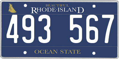 RI license plate 493567