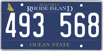 RI license plate 493568