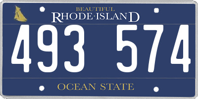 RI license plate 493574