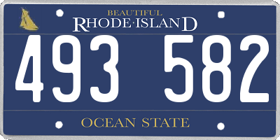RI license plate 493582