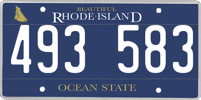 RI license plate 493583