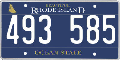 RI license plate 493585