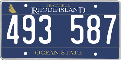 RI license plate 493587