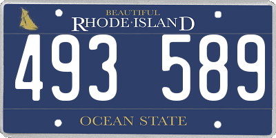 RI license plate 493589