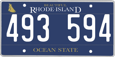 RI license plate 493594