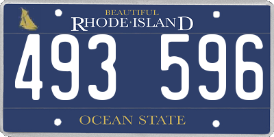 RI license plate 493596