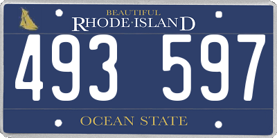 RI license plate 493597