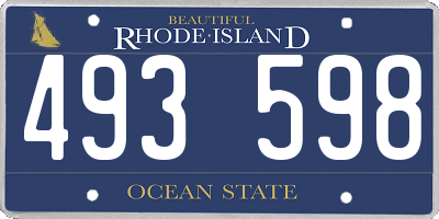 RI license plate 493598
