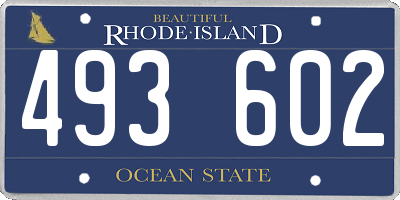 RI license plate 493602