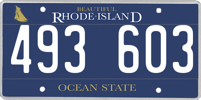 RI license plate 493603