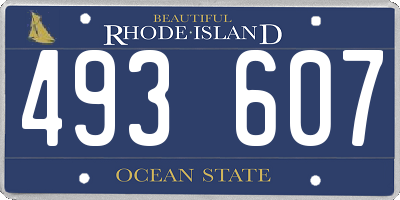 RI license plate 493607