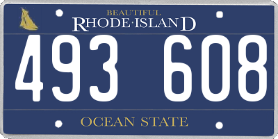 RI license plate 493608