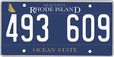 RI license plate 493609