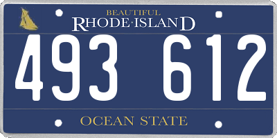 RI license plate 493612