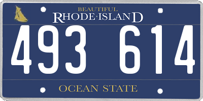 RI license plate 493614