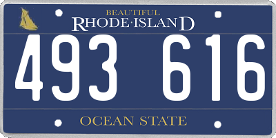 RI license plate 493616