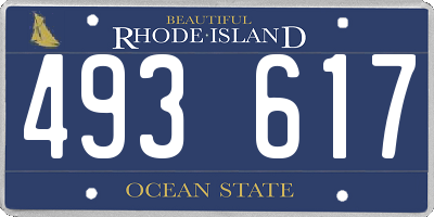 RI license plate 493617