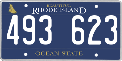 RI license plate 493623