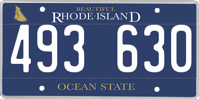 RI license plate 493630