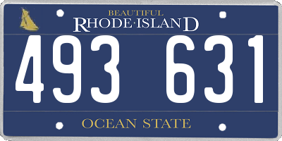 RI license plate 493631